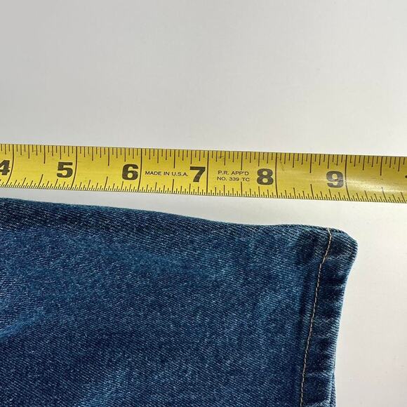 Y2K Wrangler Jean Shorts Jorts men’s size 33 x 9 Dark wash baggy - Picture 6 of 6